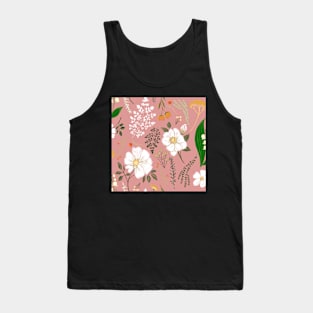 Garden florals on soft pink. Tank Top